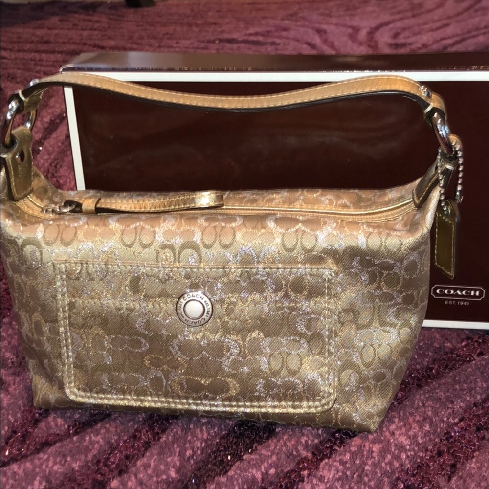 Coach Beige with Silver & Gold Shimmer C’s Bag